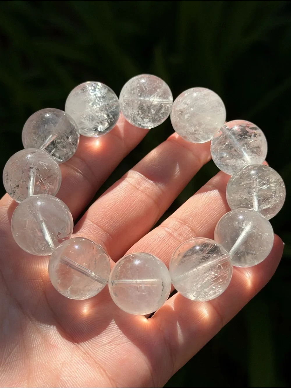 18mm super chunky rainbow clear quartz bracelet 1658